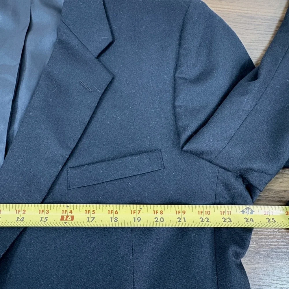 Stanley Blacker Mens‎ 50R Navy Blue 100% Wool Blazer Gold Crest Button USA Made